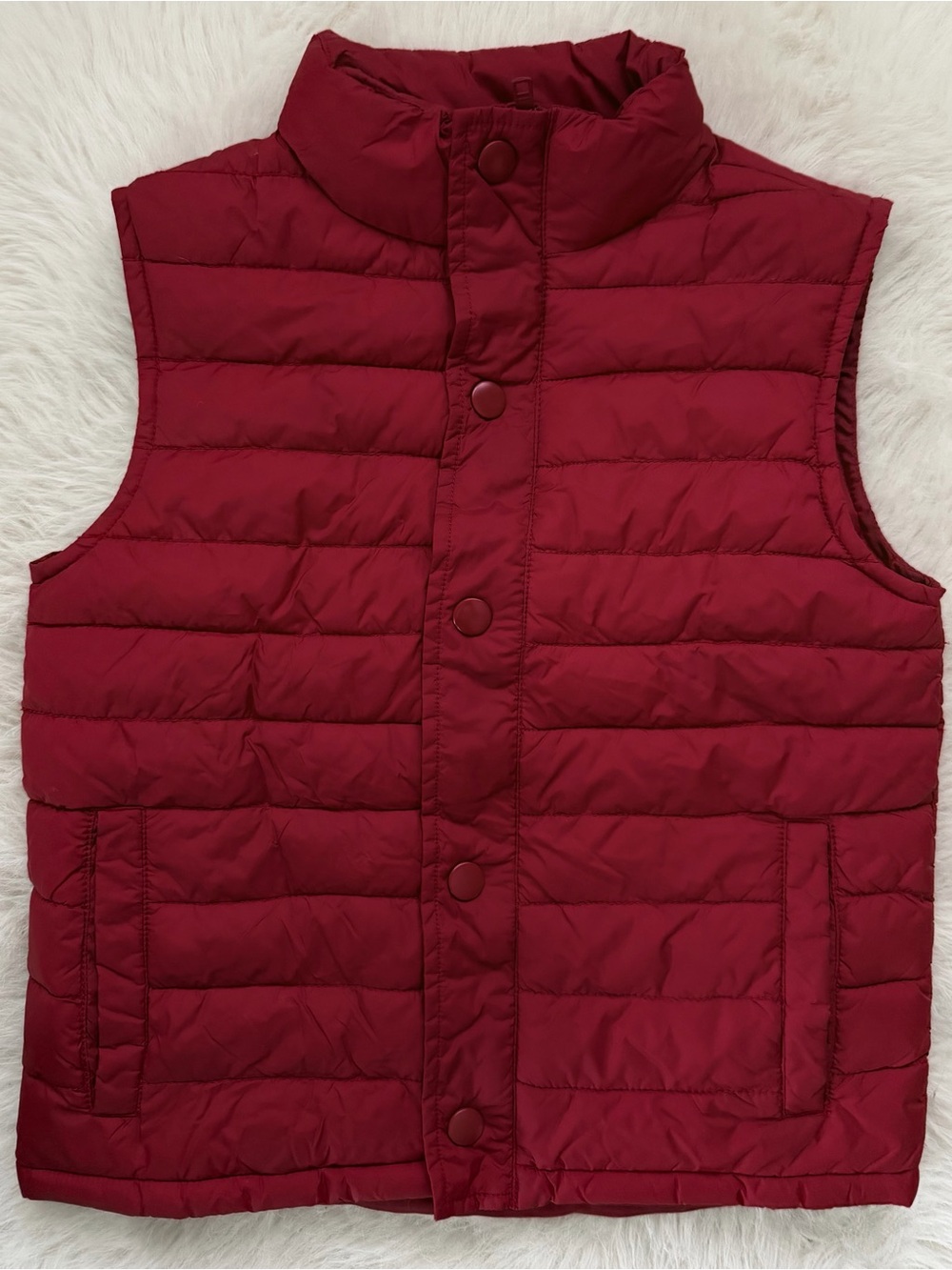 Gymboree - Red Cozy Puffer Winter Vest Boys Size Medium 7-8